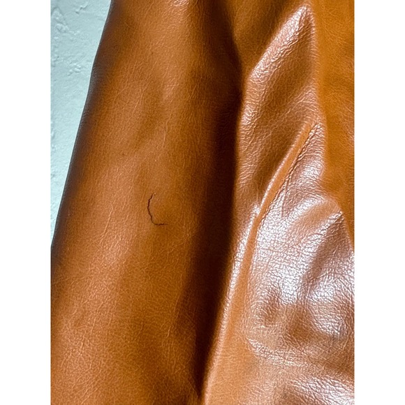 Vintage Fingerhut Fashion Jacket Cognac Brown Vinyl Coat men’s sz Large - Picture 6 of 7